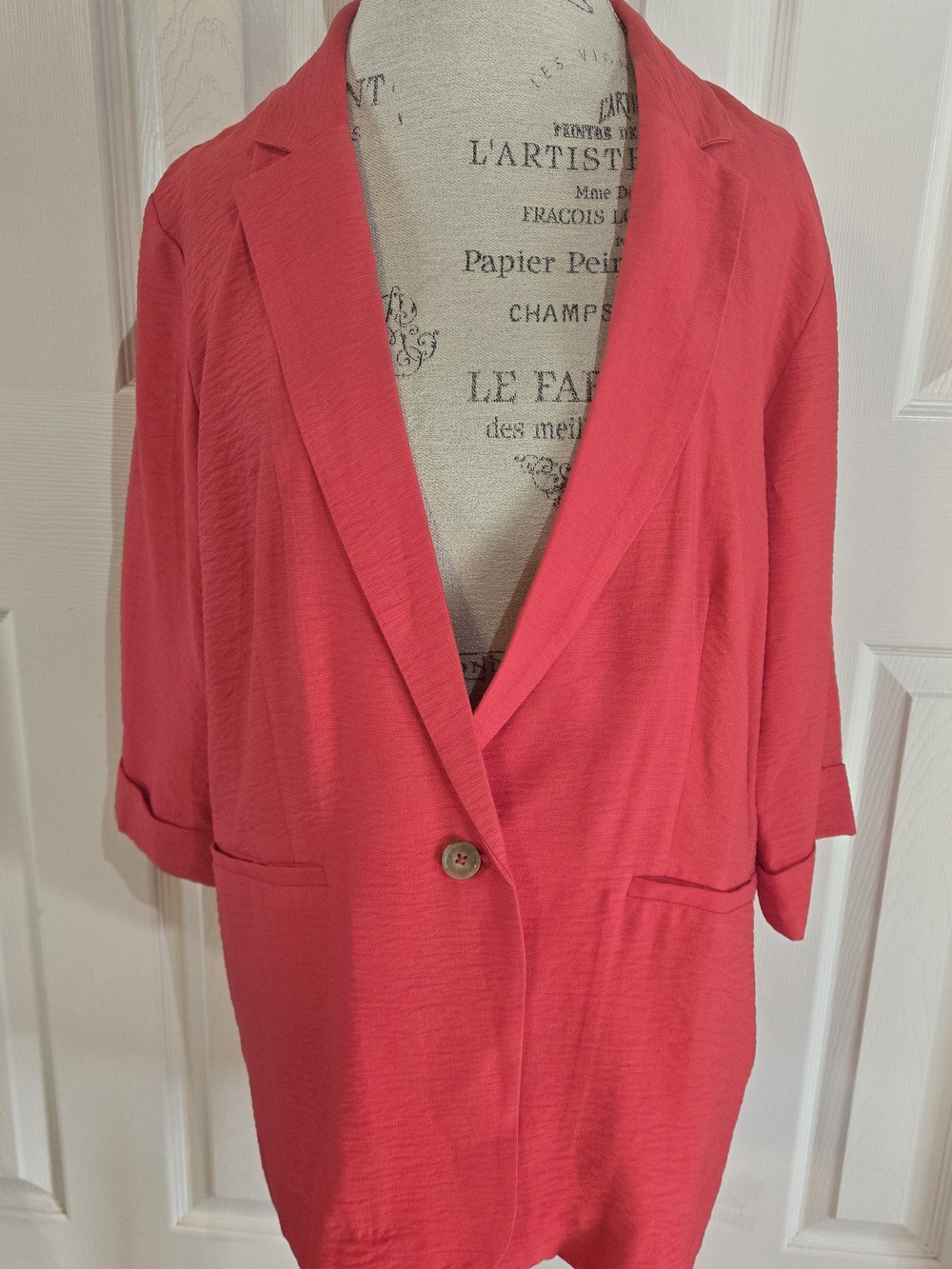 Maurices Coral Single-Button Draped Blazer